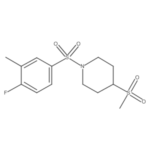 1-((4-Fluoro-3-methylphenyl)sulfonyl)-4-(methylsulfonyl)piperidine Structure