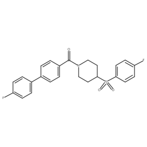 (4'-Fluoro-[1,1'-biphenyl]-4-yl)(4-((4-fluorophenyl)sulfonyl)piperidin-1-yl)methanone结构式