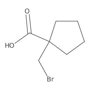 1-(Bromomethyl)cyclopentane-1-carboxylic acid结构式
