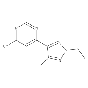 4-Chloro-6-(1-ethyl-3-methyl-1H-pyrazol-4-yl)pyrimidine Structure
