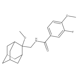 3-fluoro-4-methoxy-N-(((1R,3S,5r,7r)-2-methoxyadamantan-2-yl)methyl)benzamide Structure