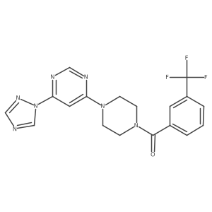 (4-(6-(1H-1,2,4-triazol-1-yl)pyrimidin-4-yl)piperazin-1-yl)(3-(trifluoromethyl)phenyl)methanone Structure