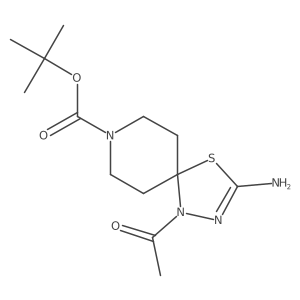 Tert-butyl 1-acetyl-3-amino-4-thia-1,2,8-triazaspiro[4.5]dec-2-ene-8-carboxylate Structure