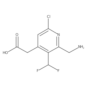 2-(Aminomethyl)-6-chloro-3-(difluoromethyl)pyridine-4-acetic acid结构式