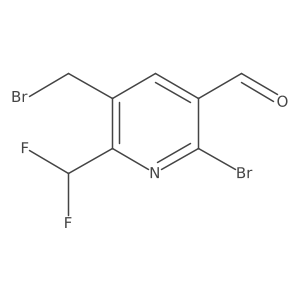 2-Bromo-5-(bromomethyl)-6-(difluoromethyl)nicotinaldehyde结构式