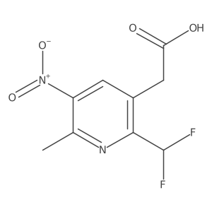 2-(Difluoromethyl)-6-methyl-5-nitropyridine-3-acetic acid结构式