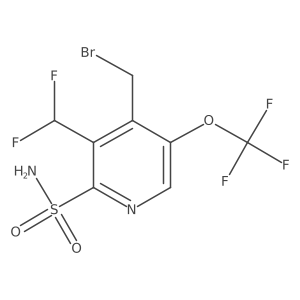 4-(Bromomethyl)-3-(difluoromethyl)-5-(trifluoromethoxy)pyridine-2-sulfonamide结构式
