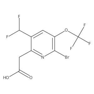 2-(6-Bromo-3-(difluoromethyl)-5-(trifluoromethoxy)pyridin-2-yl)acetic acid Structure