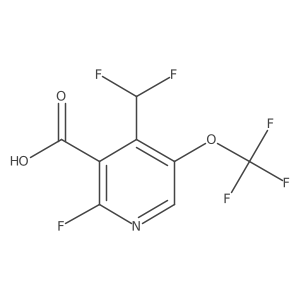 4-(Difluoromethyl)-2-fluoro-5-(trifluoromethoxy)nicotinic acid Structure