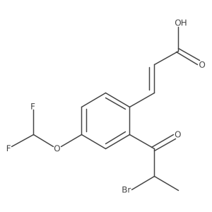 2-(2-Bromopropanoyl)-4-(difluoromethoxy)cinnamic acid Structure