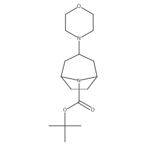tert-Butyl 3-(4-morpholinyl)-8-azabicyclo[3.2.1]octane-8-carboxylate结构式