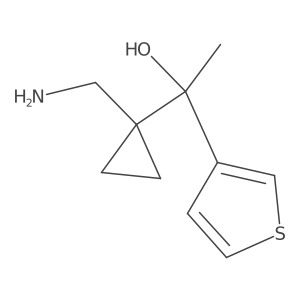 1-[1-(Aminomethyl)cyclopropyl]-1-(thiophen-3-yl)ethan-1-ol结构式
