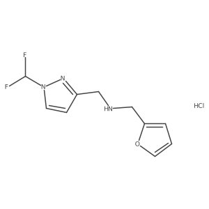 1-[1-(difluoromethyl)-1H-pyrazol-3-yl]-N-(2-furylmethyl)methanamine结构式