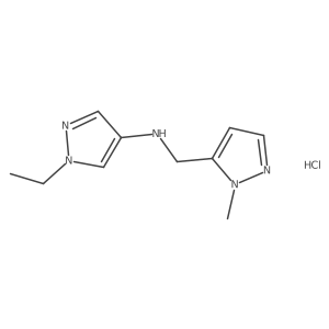 1-ethyl-N-[(2-methylpyrazol-3-yl)methyl]pyrazol-4-amine;hydrochloride结构式