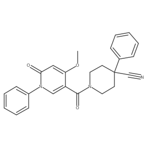 1-(4-Methoxy-6-oxo-1-phenyl-1,6-dihydropyridine-3-carbonyl)-4-phenylpiperidine-4-carbonitrile结构式