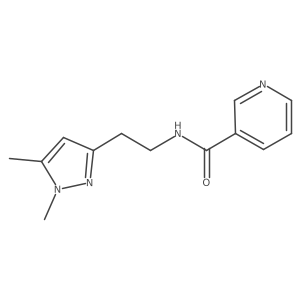 N-(2-(1,5-dimethyl-1H-pyrazol-3-yl)ethyl)nicotinamide结构式