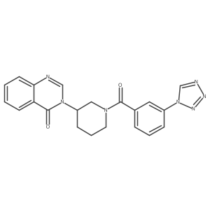 3-{1-[3-(1H-1,2,3,4-tetrazol-1-yl)benzoyl]piperidin-3-yl}-3,4-dihydroquinazolin-4-one结构式