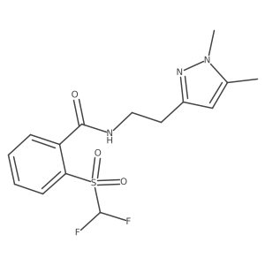 2-((difluoromethyl)sulfonyl)-N-(2-(1,5-dimethyl-1H-pyrazol-3-yl)ethyl)benzamide结构式