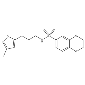 N-(3-(3-methylisoxazol-5-yl)propyl)-2,3-dihydrobenzo[b][1,4]dioxine-6-sulfonamide结构式