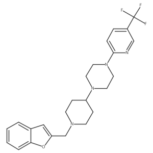 1-(1-(Benzofuran-2-ylmethyl)piperidin-4-yl)-4-(5-(trifluoromethyl)pyridin-2-yl)piperazine Structure