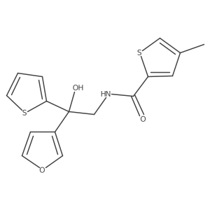 N-(2-(furan-3-yl)-2-hydroxy-2-(thiophen-2-yl)ethyl)-4-methylthiophene-2-carboxamide结构式