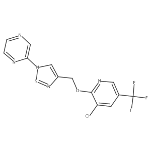 2-[4-({[3-chloro-5-(trifluoromethyl)pyridin-2-yl]oxy}methyl)-1H-1,2,3-triazol-1-yl]pyrazine Structure