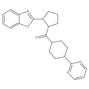2-{2-[4-(Pyrimidin-2-yl)piperazine-1-carbonyl]pyrrolidin-1-yl}-1,3-benzoxazole Structure