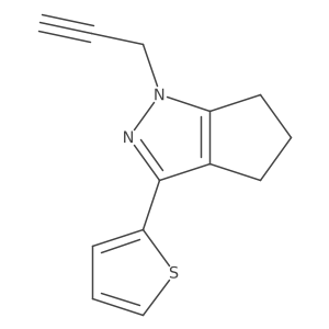 1-(Prop-2-yn-1-yl)-3-(thiophen-2-yl)-1,4,5,6-tetrahydrocyclopenta[c]pyrazole结构式
