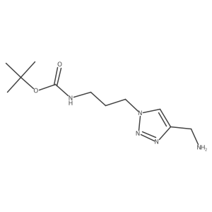 tert-butyl (3-(4-(aminomethyl)-1H-1,2,3-triazol-1-yl)propyl)carbamate结构式