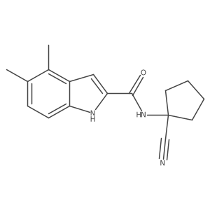 N-(1-Cyanocyclopentyl)-4,5-dimethyl-1H-indole-2-carboxamide结构式