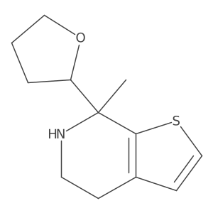 7-methyl-7-(oxolan-2-yl)-4H,5H,6H,7H-thieno[2,3-c]pyridine结构式