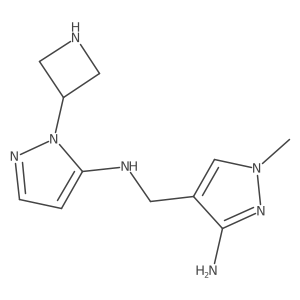 4-({[1-(azetidin-3-yl)-1H-pyrazol-5-yl]amino}methyl)-1-methyl-1H-pyrazol-3-amine Structure