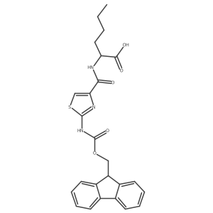 (2S)-2-{[2-({[(9H-fluoren-9-yl)methoxy]carbonyl}amino)-1,3-thiazol-4-yl]formamido}hexanoic acid Structure