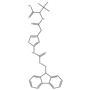 2-{2-[2-({[(9H-fluoren-9-yl)methoxy]carbonyl}amino)-1,3-thiazol-4-yl]acetamido}-3,3-dimethylbutanoic acid Structure