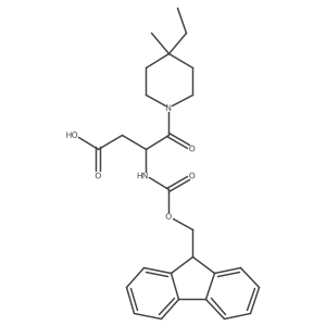 4-(4-ethyl-4-methylpiperidin-1-yl)-3-({[(9H-fluoren-9-yl)methoxy]carbonyl}amino)-4-oxobutanoic acid Structure