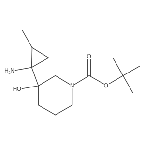 Tert-butyl 3-(1-amino-2-methylcyclopropyl)-3-hydroxypiperidine-1-carboxylate Structure