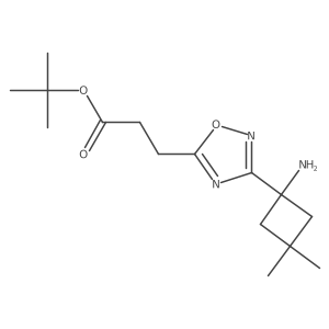 Tert-butyl 3-[3-(1-amino-3,3-dimethylcyclobutyl)-1,2,4-oxadiazol-5-yl]propanoate结构式