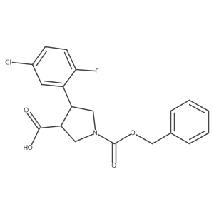 1-[(Benzyloxy)carbonyl]-4-(5-chloro-2-fluorophenyl)pyrrolidine-3-carboxylic acid结构式