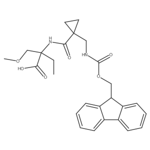 2-({1-[({[(9H-fluoren-9-yl)methoxy]carbonyl}amino)methyl]cyclopropyl}formamido)-2-(methoxymethyl)butanoic acid结构式