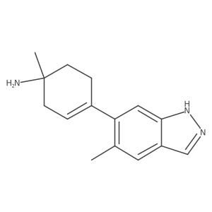 1-methyl-4-(5-methyl-1H-indazol-6-yl)cyclohex-3-en-1-amine结构式