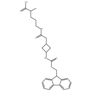 5-{2-[3-({[(9H-fluoren-9-yl)methoxy]carbonyl}amino)cyclobutyl]acetamido}-2-methylpentanoic acid结构式