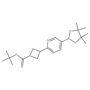 Tert-butyl 3-(5-(4,4,5,5-tetramethyl-1,3,2-dioxaborolan-2-YL)pyrimidin-2-YL)azetidine-1-carboxylate结构式