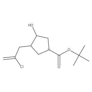 rac-tert-butyl (3R,4S)-3-(2-chloroprop-2-en-1-yl)-4-hydroxypyrrolidine-1-carboxylate Structure