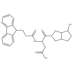 rac-4-[(3aR,4R,6aS)-4-hydroxy-octahydrocyclopenta[c]pyrrol-2-yl]-3-({[(9H-fluoren-9-yl)methoxy]carbonyl}amino)-4-oxobutanoic acid Structure