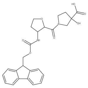 rac-1-[(2R,3S)-3-({[(9H-fluoren-9-yl)methoxy]carbonyl}amino)oxolane-2-carbonyl]-3-hydroxypyrrolidine-3-carboxylic acid Structure