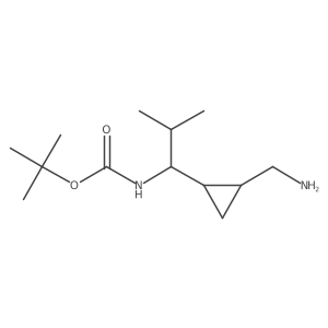 tert-butyl N-{1-[2-(aminomethyl)cyclopropyl]-2-methylpropyl}carbamate结构式