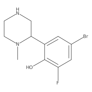4-Bromo-2-fluoro-6-(1-methylpiperazin-2-yl)phenol Structure
