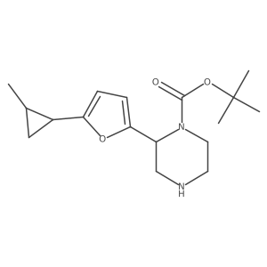 Tert-butyl 2-[5-(2-methylcyclopropyl)furan-2-yl]piperazine-1-carboxylate Structure