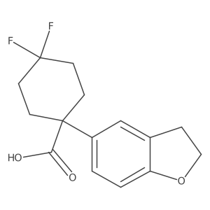1-(2,3-Dihydro-1-benzofuran-5-yl)-4,4-difluorocyclohexane-1-carboxylic acid Structure