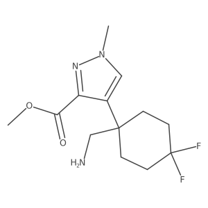 methyl 4-[1-(aminomethyl)-4,4-difluorocyclohexyl]-1-methyl-1H-pyrazole-3-carboxylate Structure